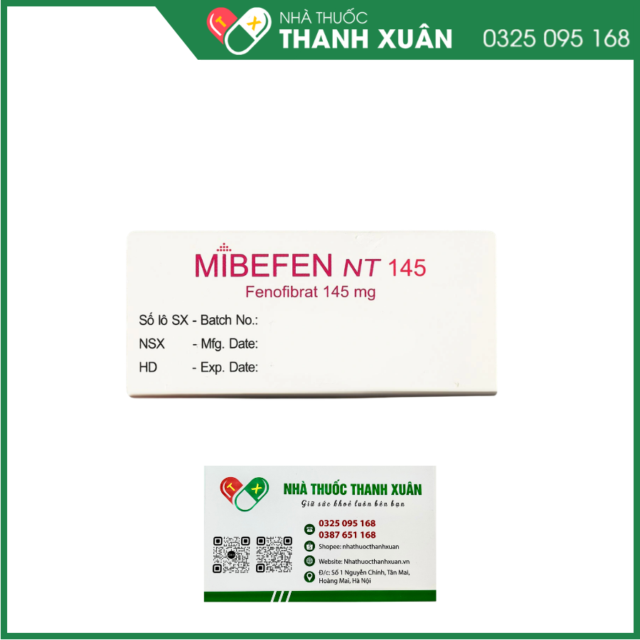 Mibefen NT 145 điều trị tăng triglycerid huyết nặng